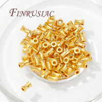 18K Gold Plated Brass Tube Beads For Bracelets,Spacer Beads For Jewelry Making,DIY Accessories,Separators For Bead