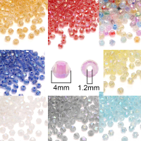 130pcs Colorful Glass Seed Spacer Beads Loose Diameter 4mm Crystal Beads For Craft Diy Necklace Bracelet Findings Jewelry Making