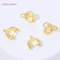 4/8/12Pcs 18K Gold Plated Brass Pendant Pinch Clip For Necklace Making Accessories,Bail For Jewelry,Supplies For Jewelry