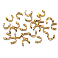 50pcs Gold Plated Stainless Steel U Shape Connection Buckles Wire Protectors for Necklace Earrings Making DIY Jewelry Supplies