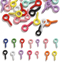 100pcs Color Small Spiral Sheep Horn Screws Miniature Tiny Eye Pins Hooks for DIY Pendant Jewelry Making Accessories Wholesale