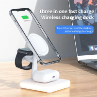 Magnetic 3 in 1 Wireless Charger Stand For iPhone 12 13 14 15 16 Pro Max Airpods Apple watch 8 7 6 5 Fast Charging Dock Station