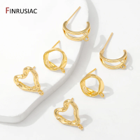 DIY Earrings Jewelry Making Supplies 14K Gold Plated Brass Stud Earring Posts Findings,Accessories For Earrings