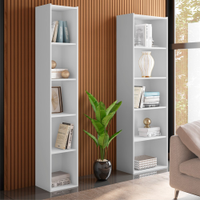 Conjunto Estante Livreiro 4 Prateleiras Julia Ruby Branco