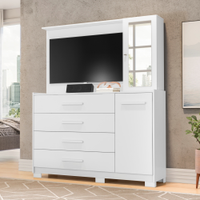Gaveteiro Vienna Branco Liso 2 Portas