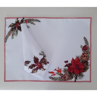 Kit 6 guardanapo + 6 lugar americano estamp decorativo Folhas