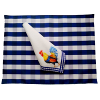 Kit 2 guardanapo + 2 lugar americano luxo designer azul mesa