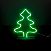 Painel Neon Led Natal Árvore de Mesa Decoração Acrílico