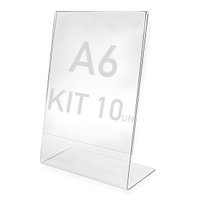 Display Expositor A6 Em L Ps Acrílico Balcão Mesa Kit 10 Pçs