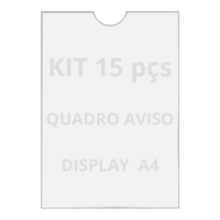 Quadro De Aviso A4 Display De Parede Acrílico Ps Kit 15 Pçs