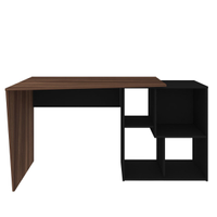 Mesa Escrivaninha em L com Nichos Duran Ipê/Preto