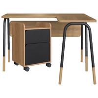 Conjunto de Escritório Mesa em L e Gaveteiro 28002X27998 Preto Hanover Artesano