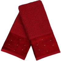 Kit 5 Toalha Lavabo Cristal Natalina 30x50cm Burgundy