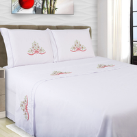 JOGO DE CAMA CASAL 4 PEÇAS BORDADO IRIS 180 FIOS - BRANCO