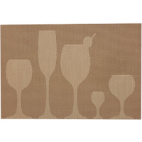 Jogo 2 Americano Tramex de Mesa 45x30cm Copos Bege