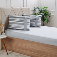 Jogo de Cama Casal Malha 3 Pçs Bella Cama New 138x188cm Cinza