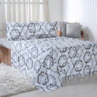 Jogo de Cama Queen 4 Pçs 150 Fios Super Macio 100% Algodão Fliese