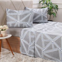 Jogo de Cama Queen Cotton Touch 4 Peças 158x198x35cm Concrete