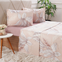 Jogo de Cama King Cotton Touch 4 Peças 193x203x40cm Boho