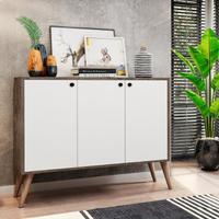 Aparador para Sala 3 Portas Castani com Branco Bela Casa