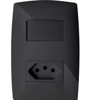 Cj Interruptor Simples + Tomada 10A 4X2 - Blux Home Grafite