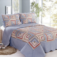 Colcha Queen 3 Peças Patchwork Microfibra Samantha