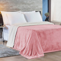 Cobertor Queen Alaska Dupla Face Sherpa/Mantinha - Rosa Secreto
