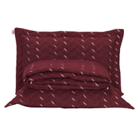 Cobre Leito King Heitor Bordado Hipercal 400 Fios 3 Peças - Vermelho Marsala