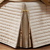 Saia Para Cama Box Casal Padrão Dual 1 Peça Matelada - Bege