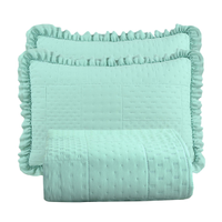 Colcha King Malvinni Micropercal 300 Fios 3 Peças - Verde Menta