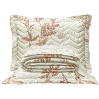 Cobre Leito King Confort Print Micropercal 300 Fios Toque de Algodão 3 Peças - Flores Damasco