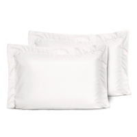 Kit 2 Fronhas Slim com 3 Abas 50cm x 70cm Micropercal 200 Fios - Branco