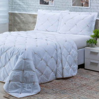 Cobre Leito Queen Unique Micropercal 200 Fios Bordado 3 Peças - Branco