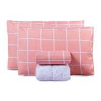 Jogo de Lençol Casal Padrão Classic Estampado 160 Fios 4 Peças - Grid Rose