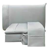Jogo de Lençol King Confort Micropercal 300 Fios Toque de Algodão 4 Peças - Cinza