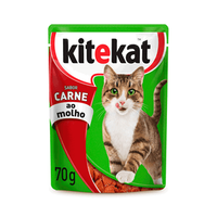 Ração Úmida KiteKat Sachê para Gatos Adultos Carne ao Molho - 70 g