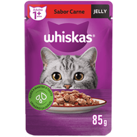 Ração Úmida Whiskas Sachê Carne Jelly Gatos Adultos - 85 g