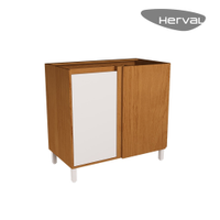 Balcão de Canto 1 Porta Herval Roma Freijó e Branco 92,5 cm