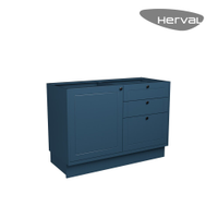 Balcão de Cozinha Herval Liz 1 Porta, 3 Gavetas , Azul 120 cm