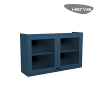 Armário Aéreo MDF Herval Viana, com Vidro, 2 Portas, Azul Orion, 120 cm