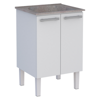 Gabinete para Lavanderia em Aço com Tanque Surubim Branco