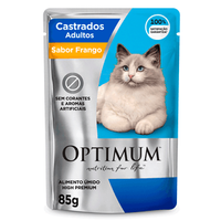 Ração Úmida Optimum Sachê Gatos Adultos Castrados Frango - 85 g