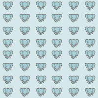 Papel de Parede Kids Elefante Azul