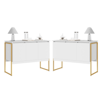 Conjunto de Buffets Industriais Milão Branco Dourado