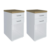 Conjunto de Gaveteiros York Olmo Branco