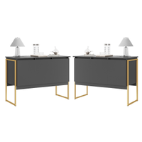 Conjunto de Buffets Industriais Milão Preto Dourado