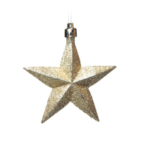 Enfeite Para Pendurar Árvore Natal Estrelas 6 Peças Dourado