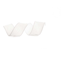 Fita Laço Aramada Decoração 27Mmx1M Crepada Cor Branco