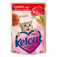 Ração Úmida Kelcat Carne com Ervilha e Cenoura - 85 g