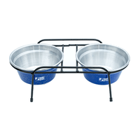 Comedouro Aramado Duplo NF Pet Azul - 1,2 L